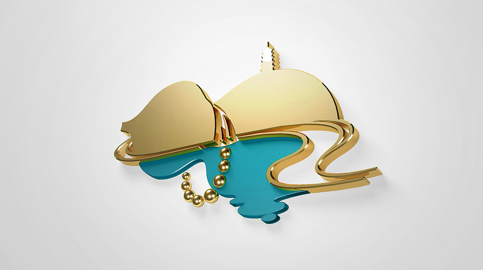 標(biāo)志以濟(jì)公的酒葫蘆作為主體圖形，強化標(biāo)志與眾不同的個性與識別性，強化濟(jì)公故里人文特色。
赤城山、梁妃塔，石梁瀑布有機的融入標(biāo)志的上部分，佛珠、湖水融入葫蘆的下半部分，中間以云霧霞(仙)氣分割。
山水景致、古建，傳遞出天臺優(yōu)美的自然景觀與人文歷史，佛珠與仙氣的元素突顯了天臺佛宗道源的文化與禪意。
標(biāo)志寓意與韻味豐滿，同時也包羅了天臺的地域文化特征，優(yōu)美而傳神。

梁妃塔在夕陽余輝的映襯下正熠熠生輝，一汪瀑布飛流而下，清澄的湖水洗凈俗世的靈魂，紫氣東來，佛珠虔誠。
